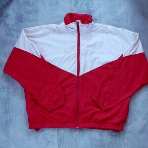 Vintage 90s Energi Canada Essential Red/White Windbreaker Jacket